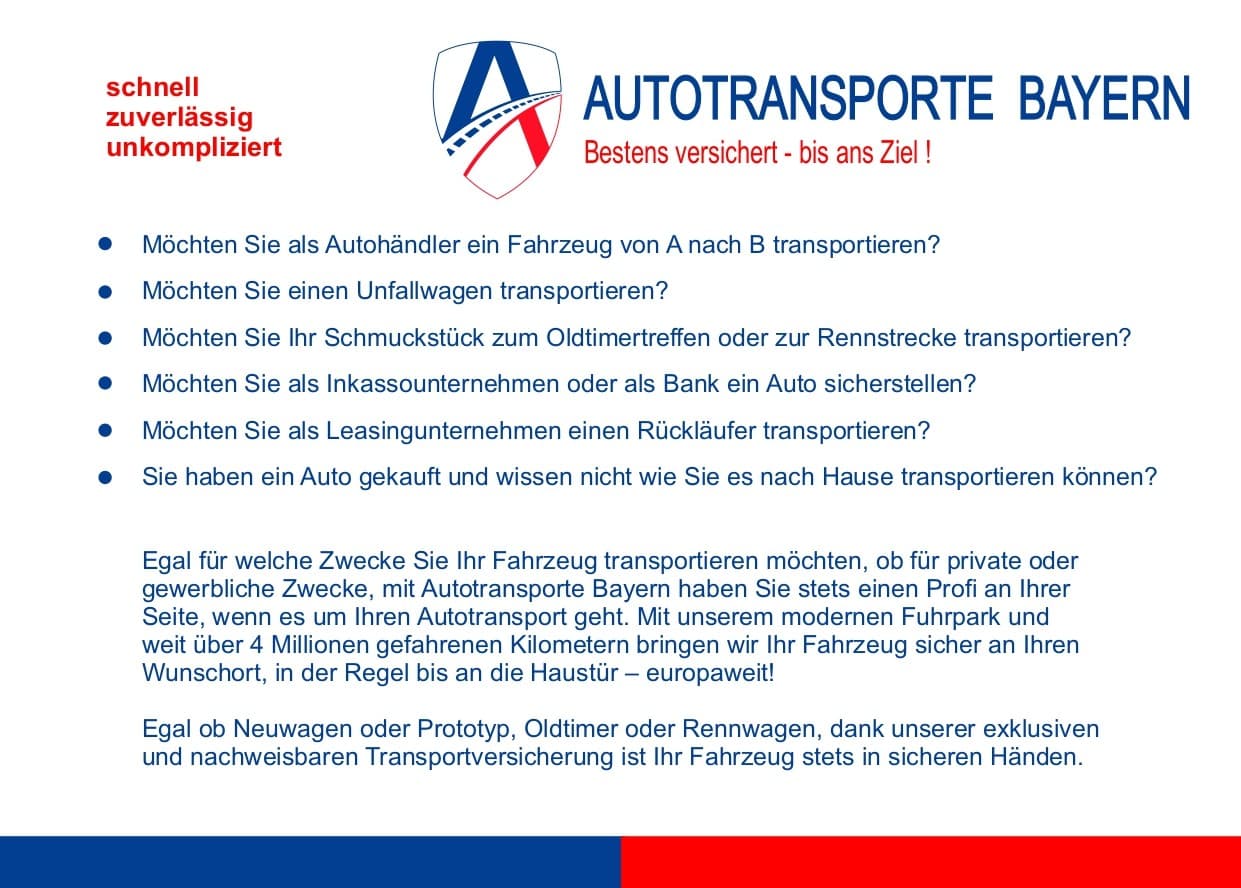 Flyer für Autotransporte Bayern, Seite 3